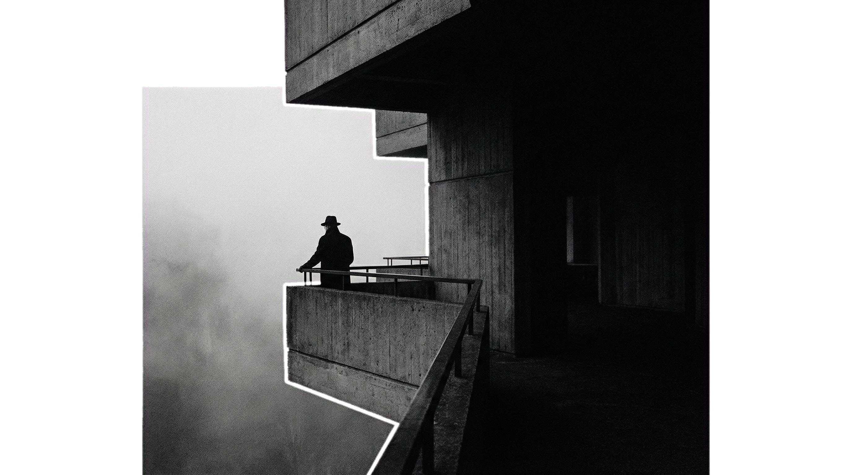 Figura solitária olhando para o vazio